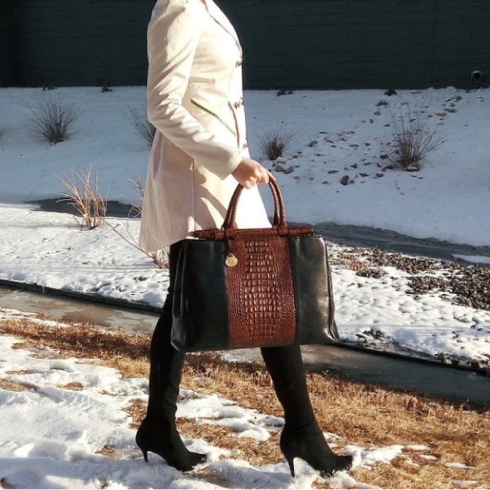 Brahmin Rare Two Tone Leather Doctor's Bag